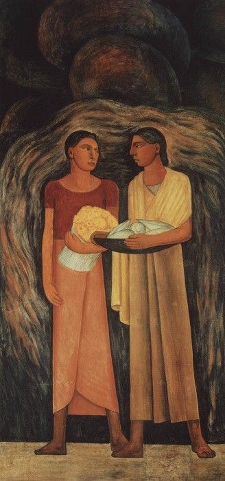 Diego Rivera Mujeres con Flores y Frutos (Women with Flowers and Vegetables